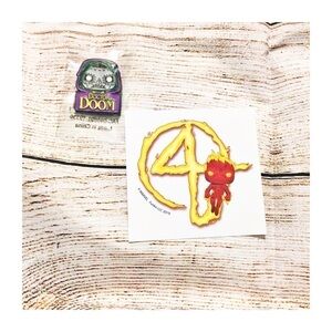 New Marvel Collectors Corps Funko Pop Fantastic Four pin and sticker